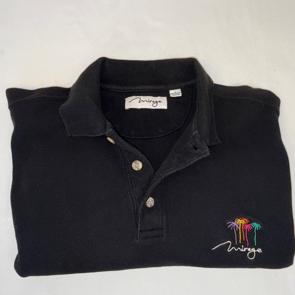Solid Black Polo Men's Mirage With Logo Sport Vegas Comfy Lightweight